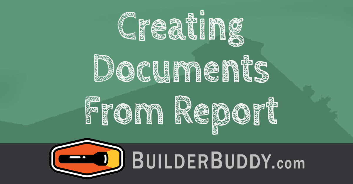 creating documents from report
